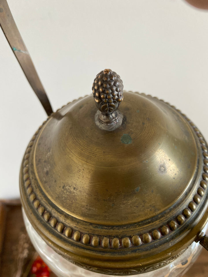 Pot à biscuits en verre ancien