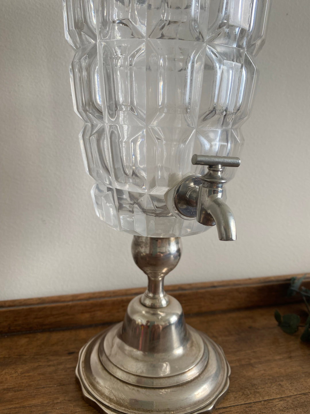 Fontaine à absinthe en verre et métal argenté