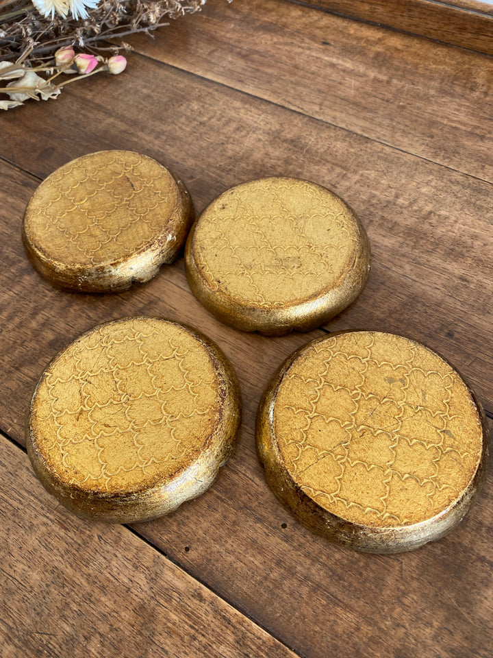 Sous-verres florentins en bois décorés