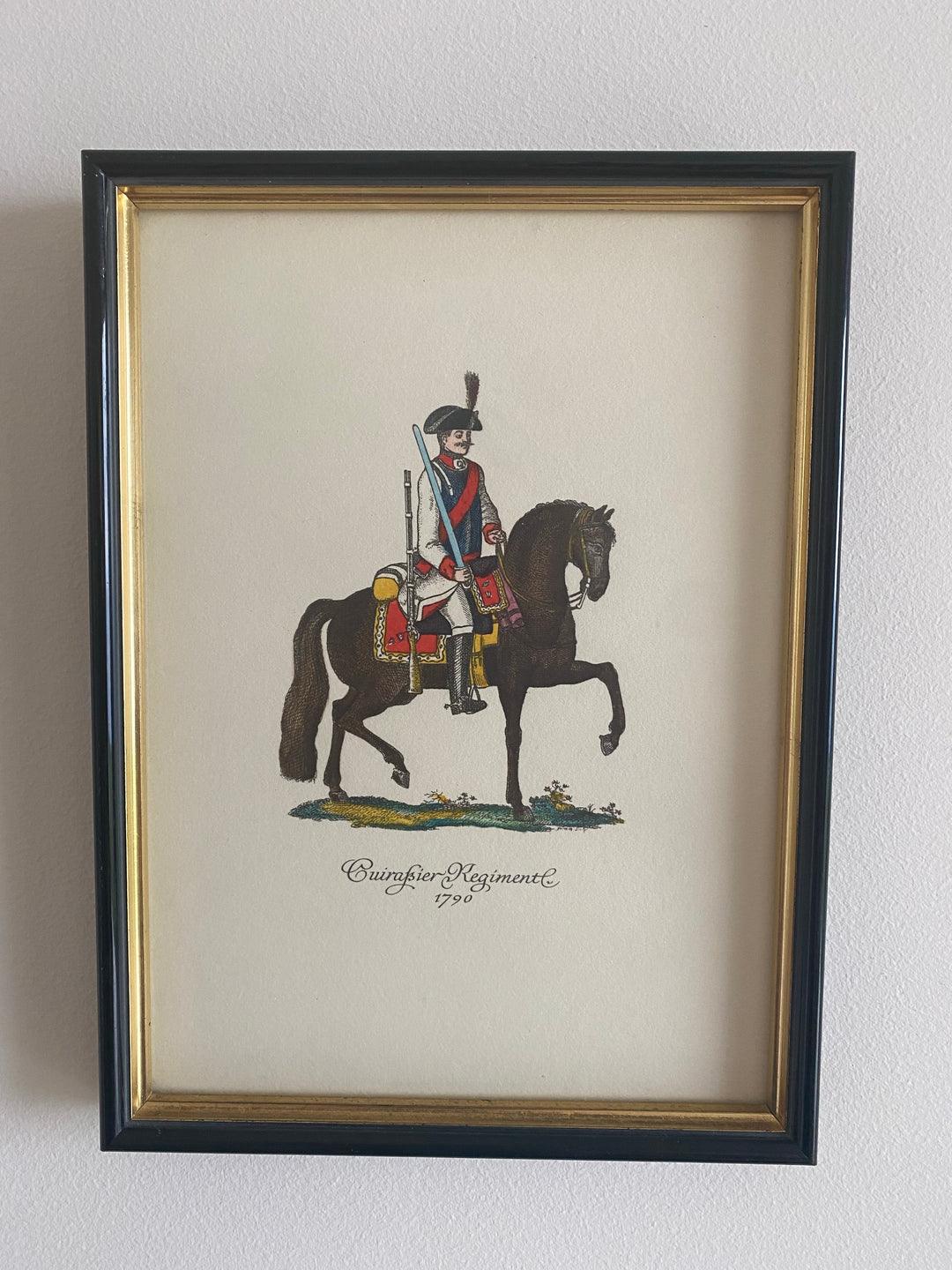 Représentation de cavaliers dans leurs cadres noir Regiment 1783 & 1790