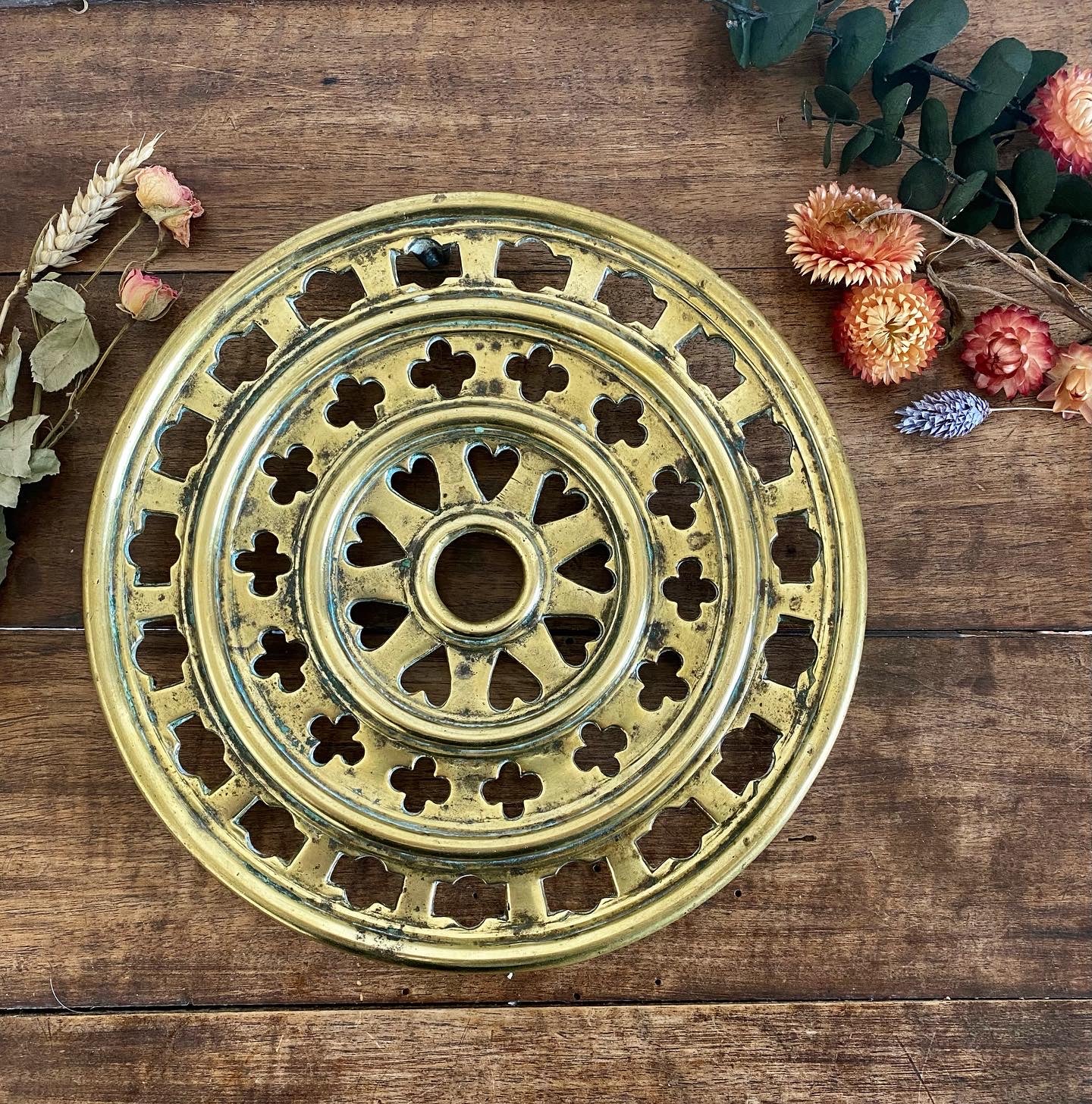Dessous De Plat En Laiton – Chat Stylisé – Déco Vintage