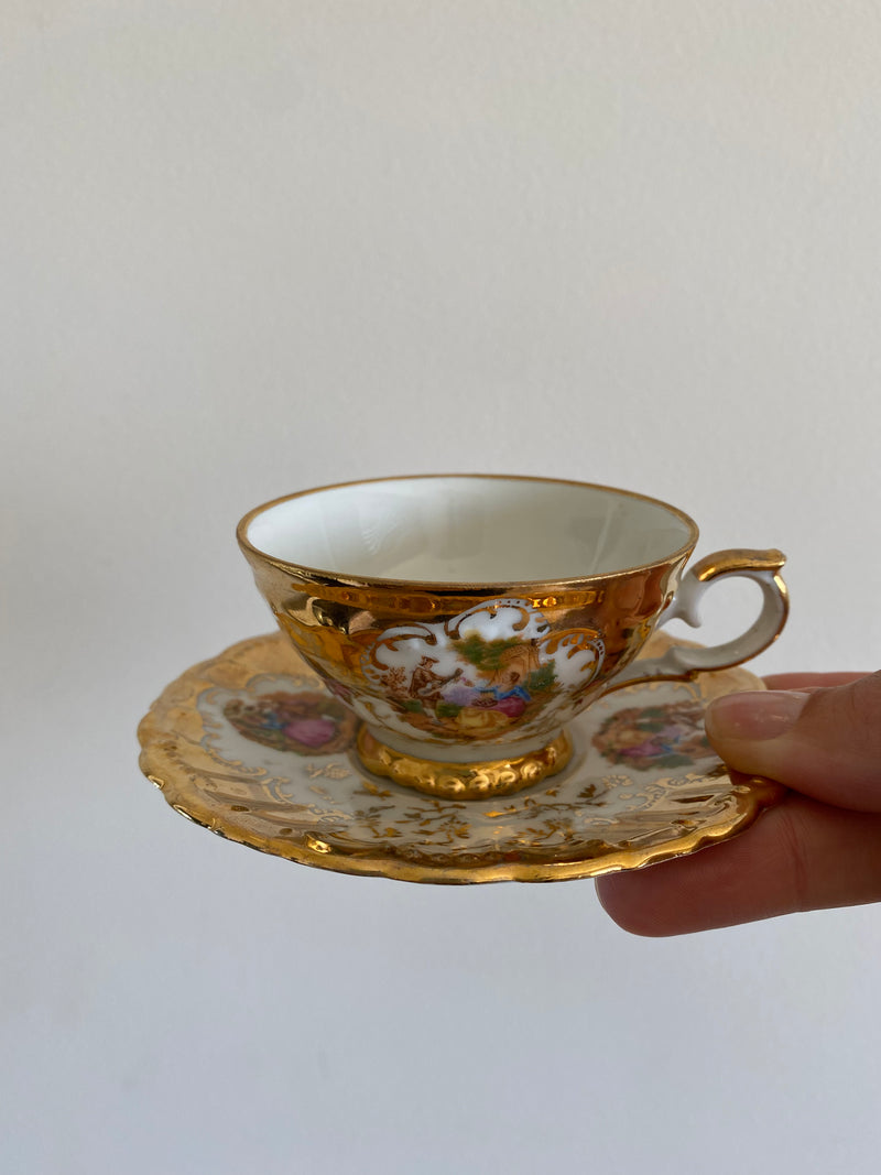 Service à café doré en porcelaine made in Germany Bavaria
