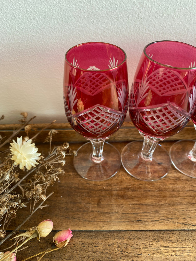 Verres à liqueur en cristal