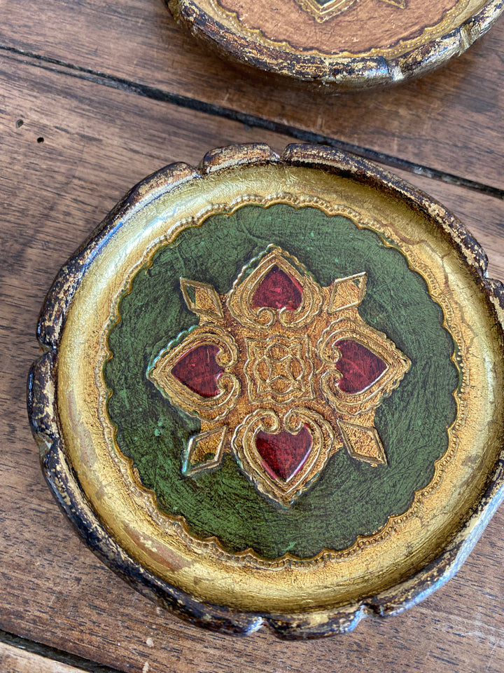 Sous-verres florentins en bois décorés