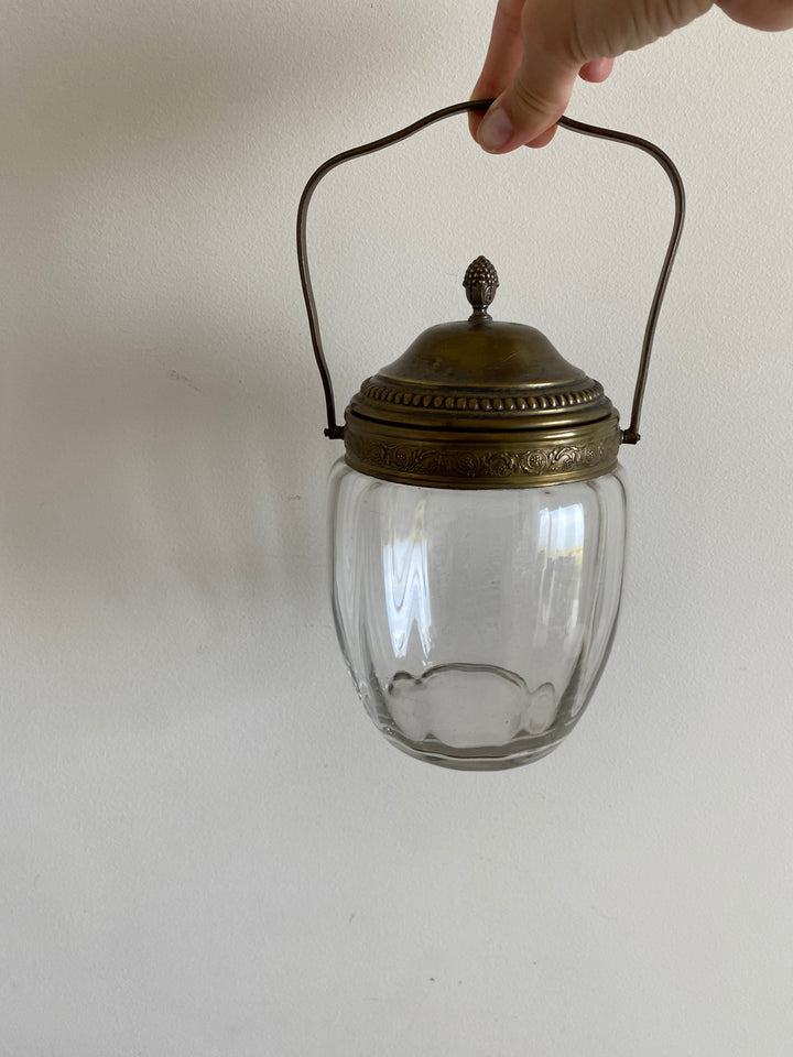 Pot à biscuits en verre ancien