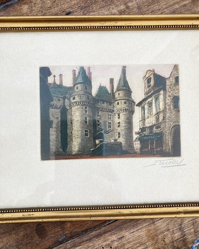 Petites gravures chateaux anciennes