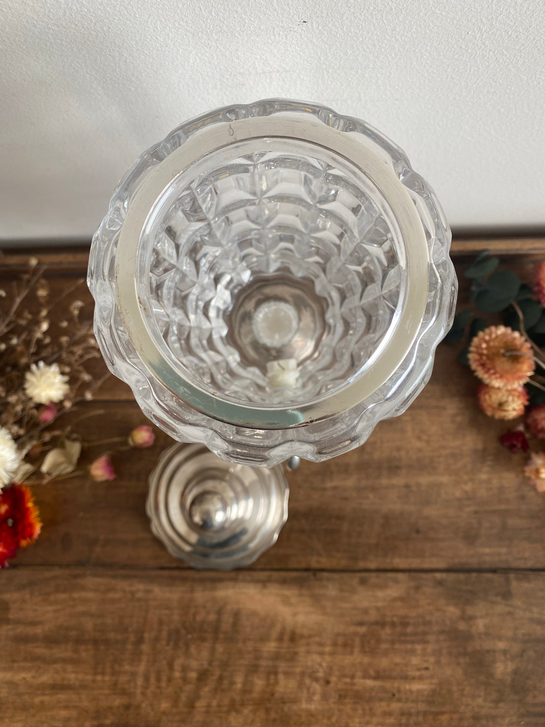 Fontaine à absinthe en verre et métal argenté