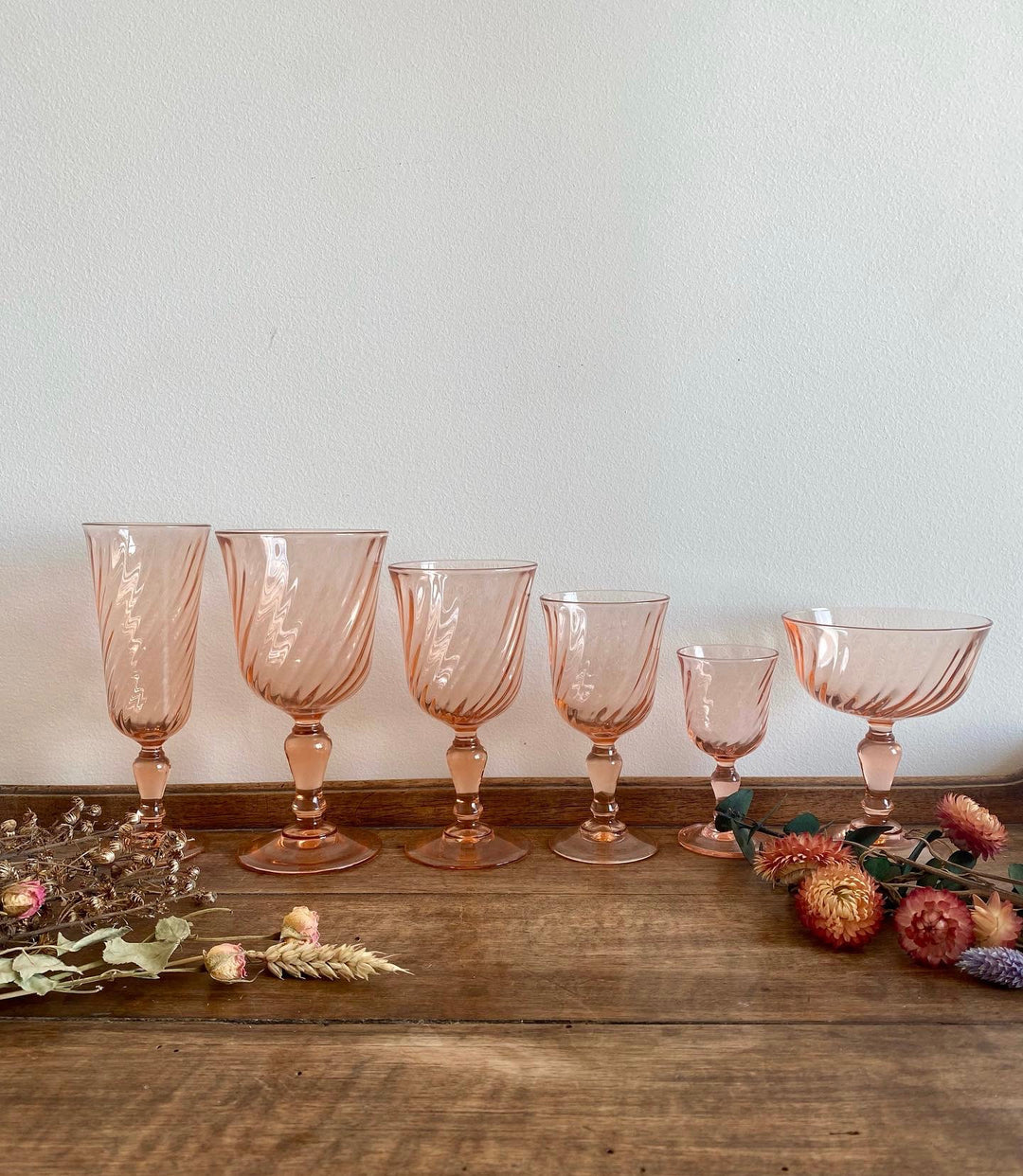 Verres à pieds vintage Rosaline