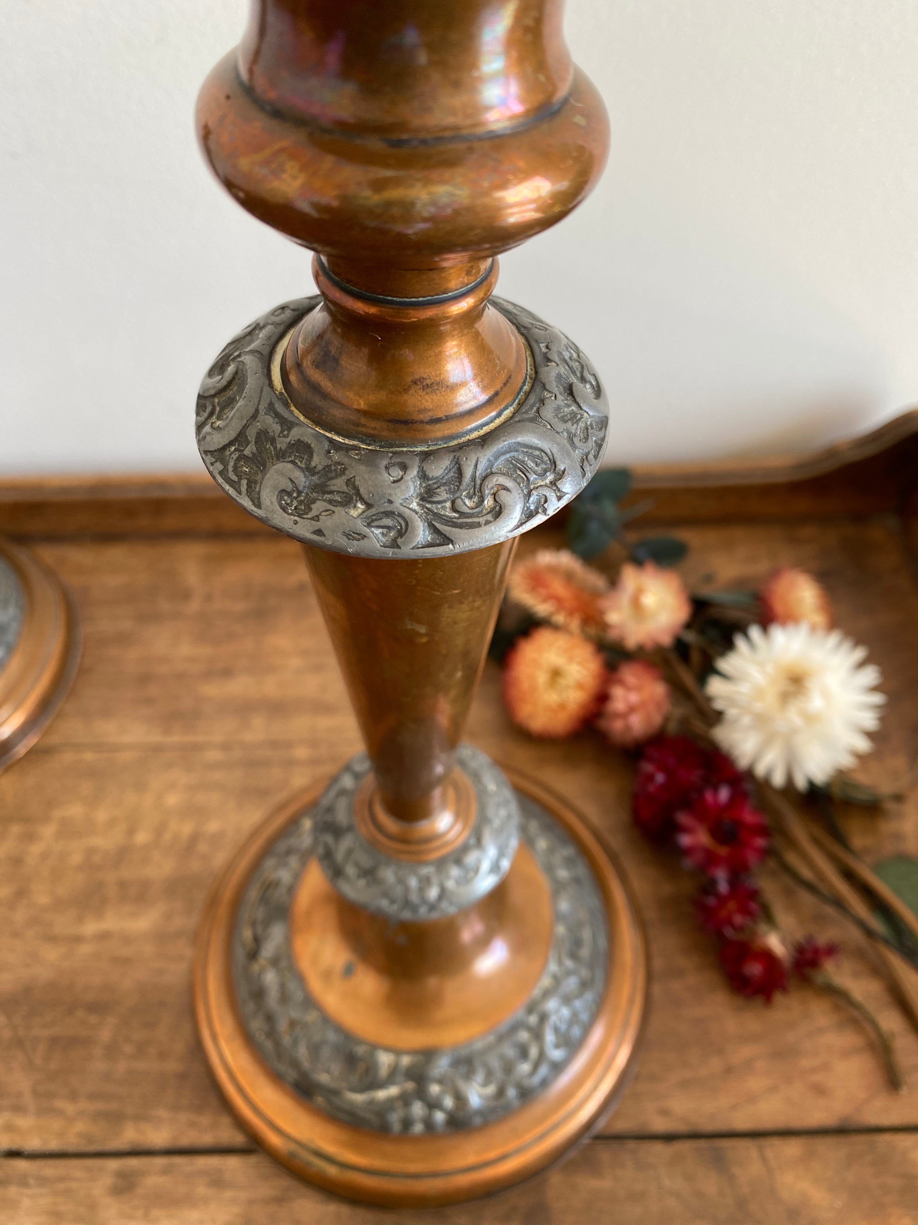 Bougeoir Vintage En Cuivre Doré Avec Poignée - Décoration D'intérieur élégante 15x10 Cm - 7