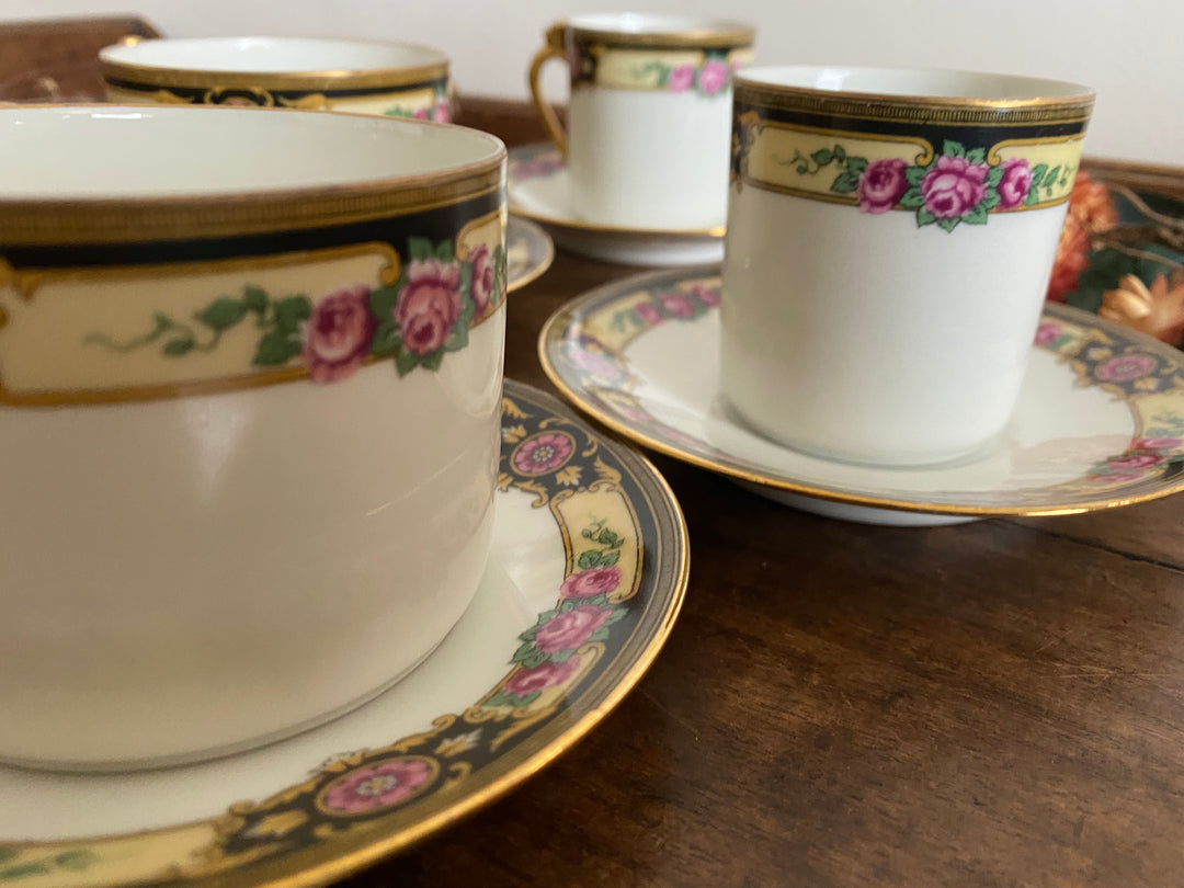 Tasses à café Art déco Limoges Fabricant Chabrol Frères et Poirier 1917