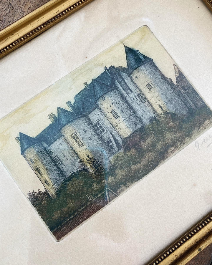 Petites gravures chateaux anciennes