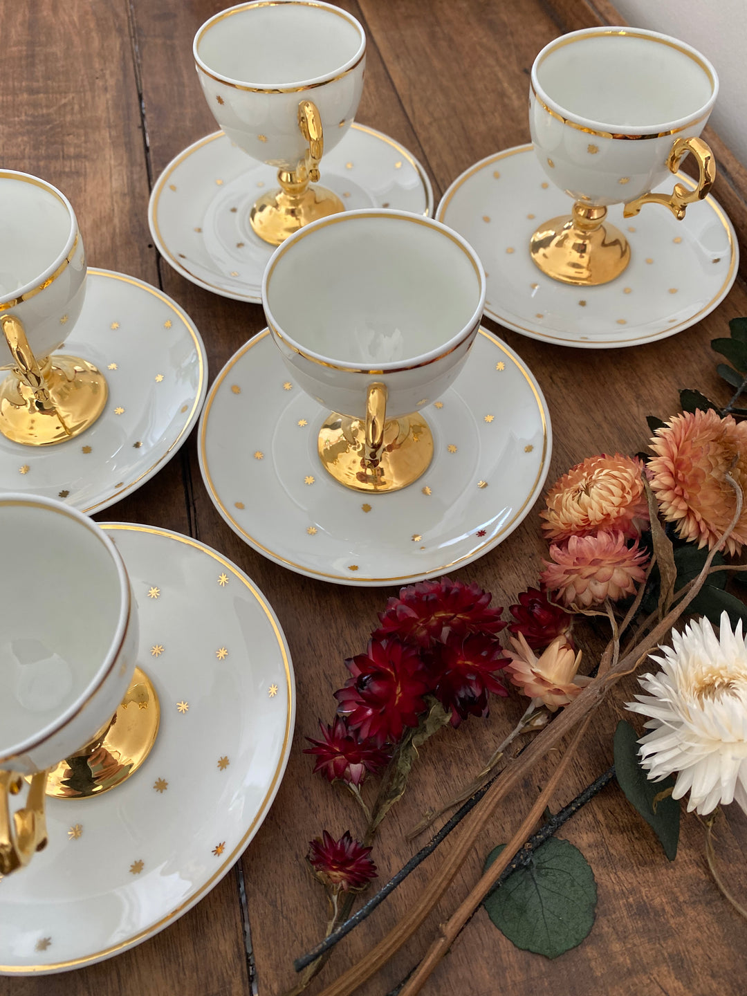 Service à café de Limoges tasses sur pieds