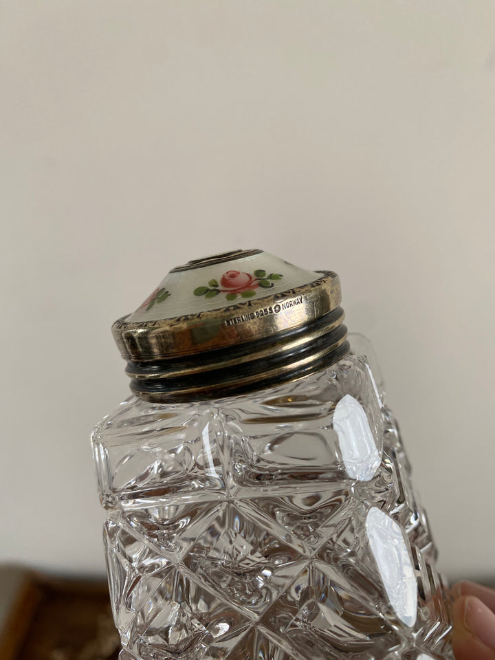 Sucrière en cristal et argent