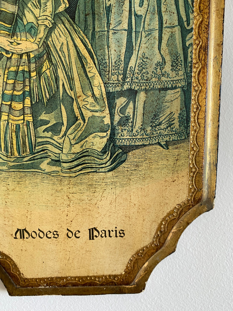 Modes de Paris gravures sur bois cerclées de doré