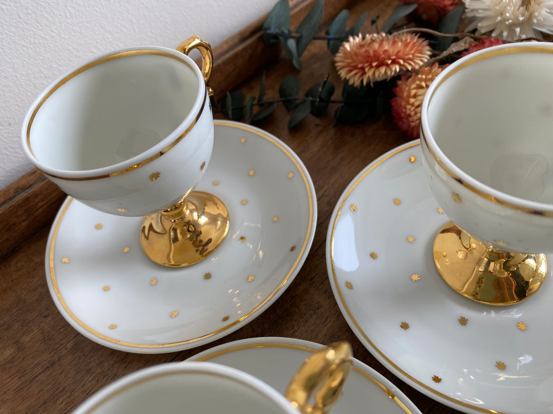 Service à café de Limoges tasses sur pieds