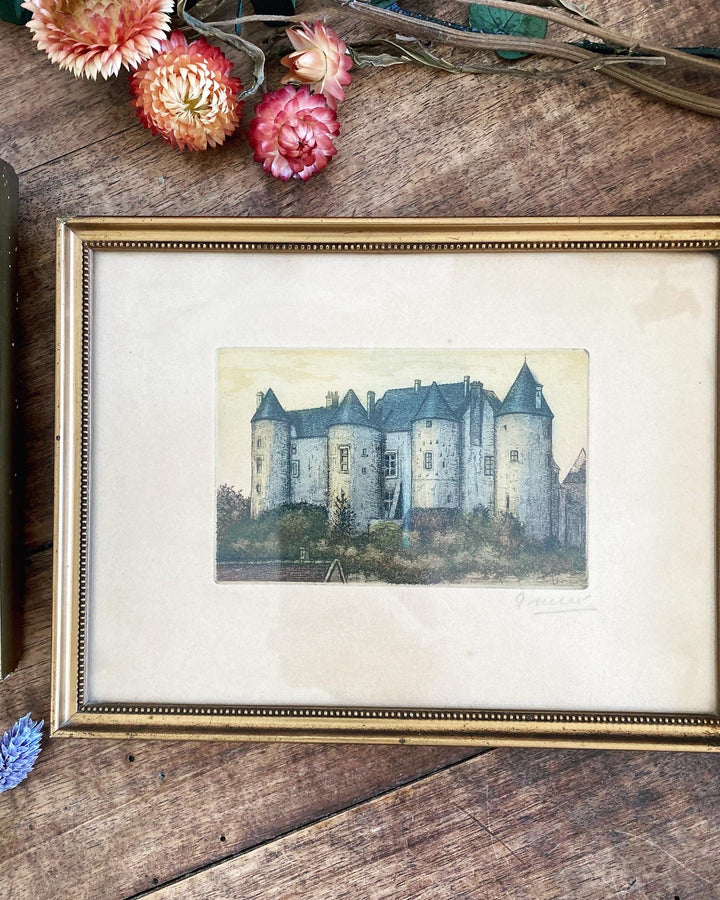 Petites gravures chateaux anciennes