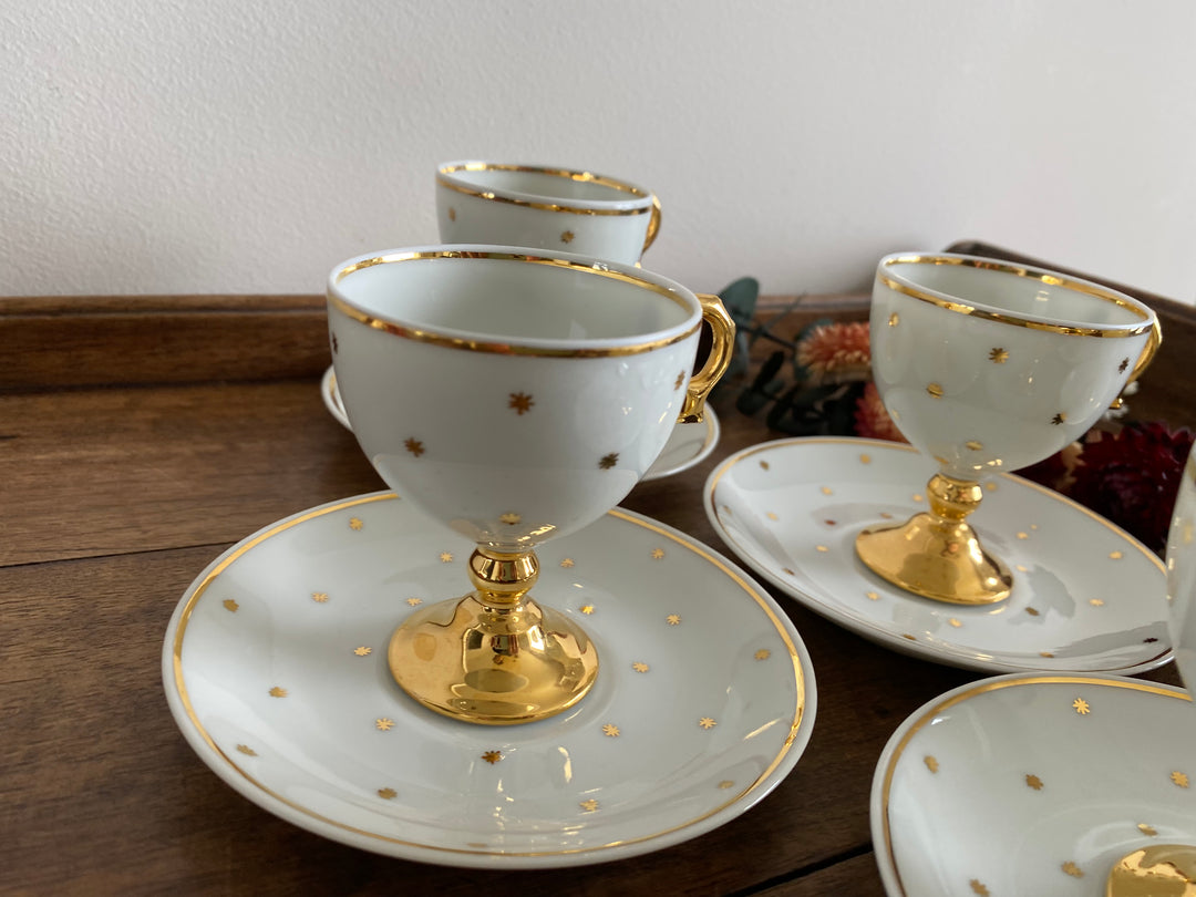 Service à café de Limoges tasses sur pieds