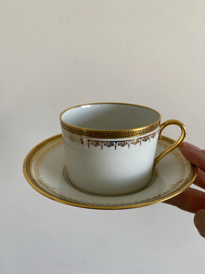 Tasses à café frise dorée Limoges